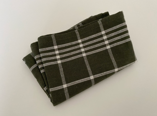 Grønt- og hvidtternet viskestykke