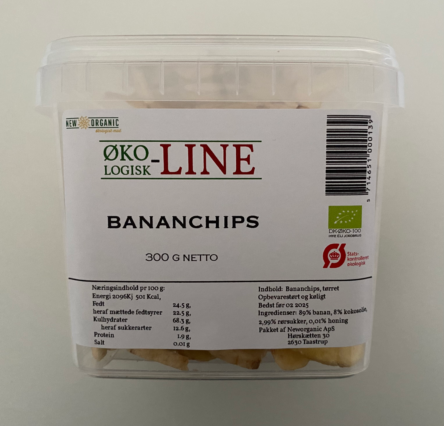 Økologiske bananchips