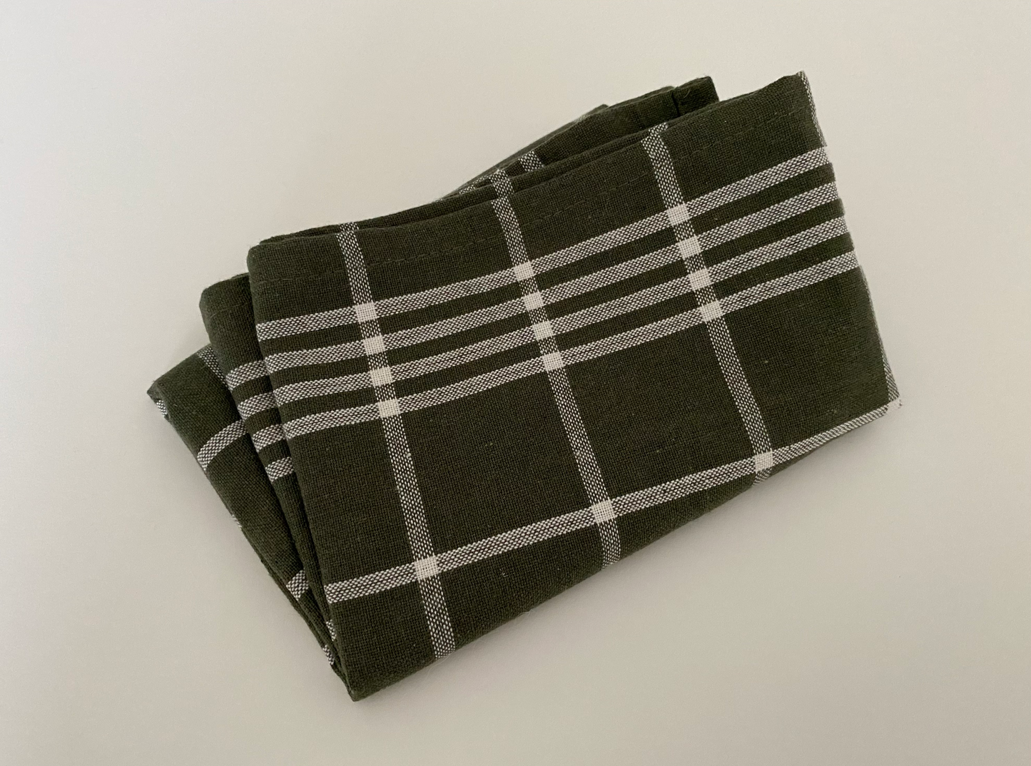 Grønt- og hvidtternet viskestykke